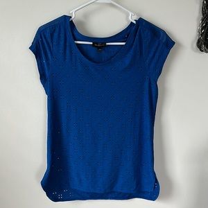 Blue eyelet shirt with matching tank